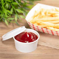 Paper Portion Cup With Lid from DisposablesInc.com. The best import service in China. Import your disposable items and products from us.